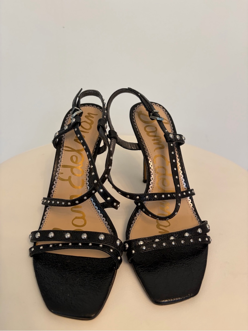 Sam Edelman Black Studded Strappy Heels